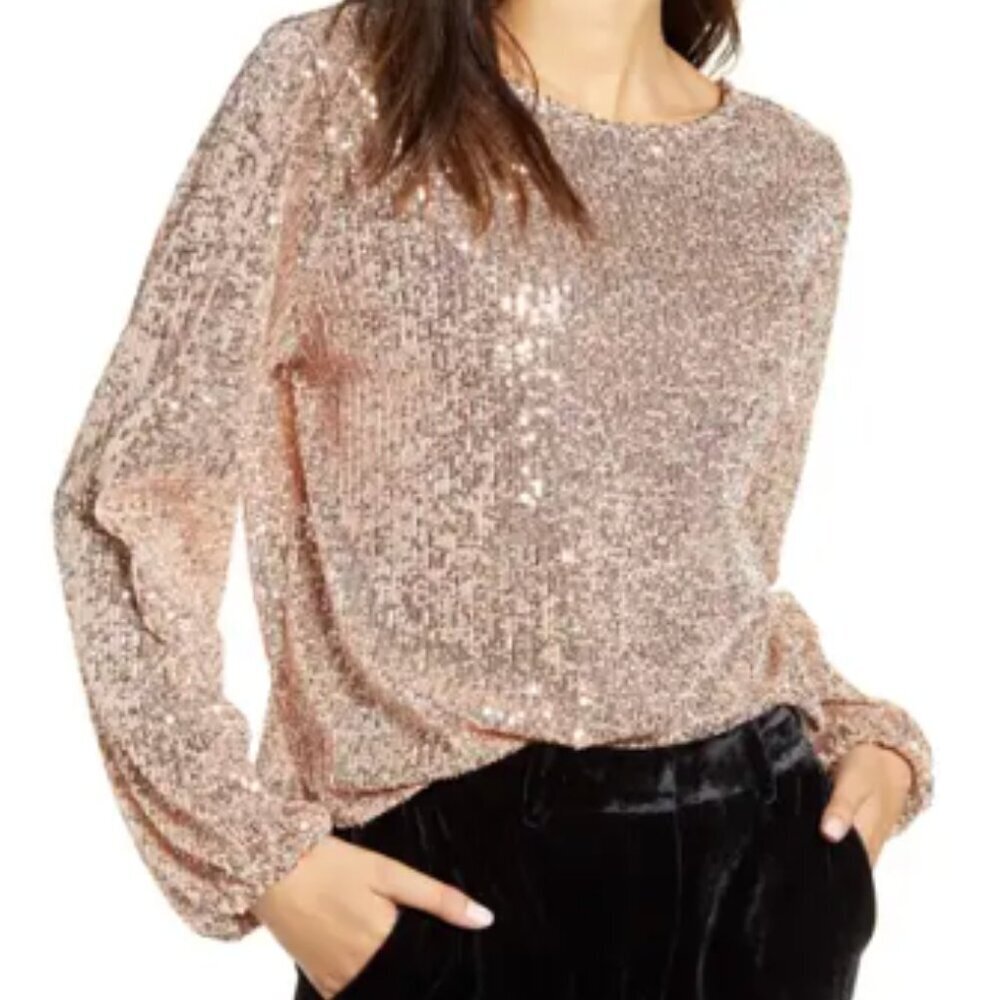 Chelsea28 Sequin Long Sleeve Top